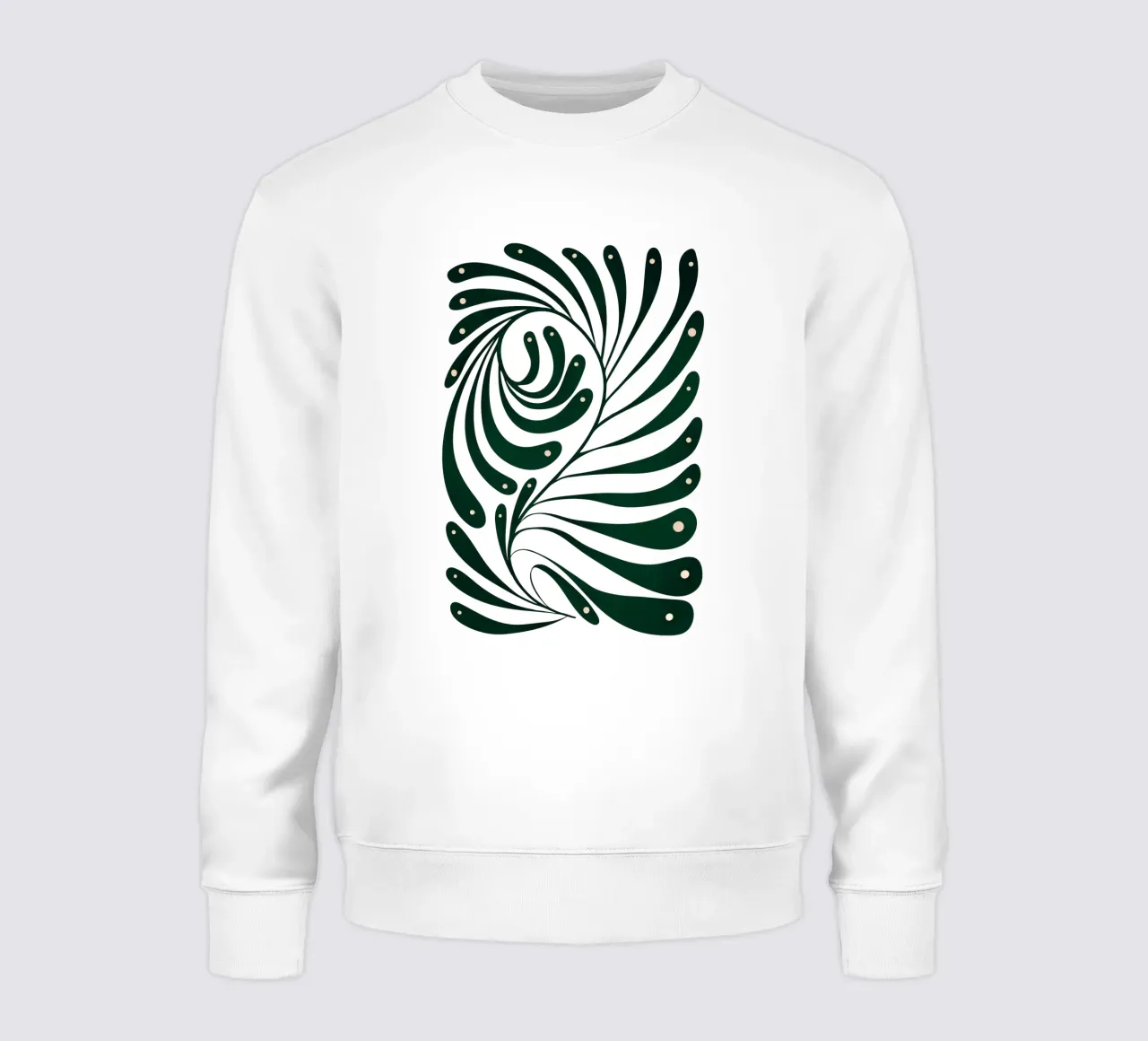 Abstract Green Leaf Swirl – Modern Botanical Art felpa da Dream Print Designs