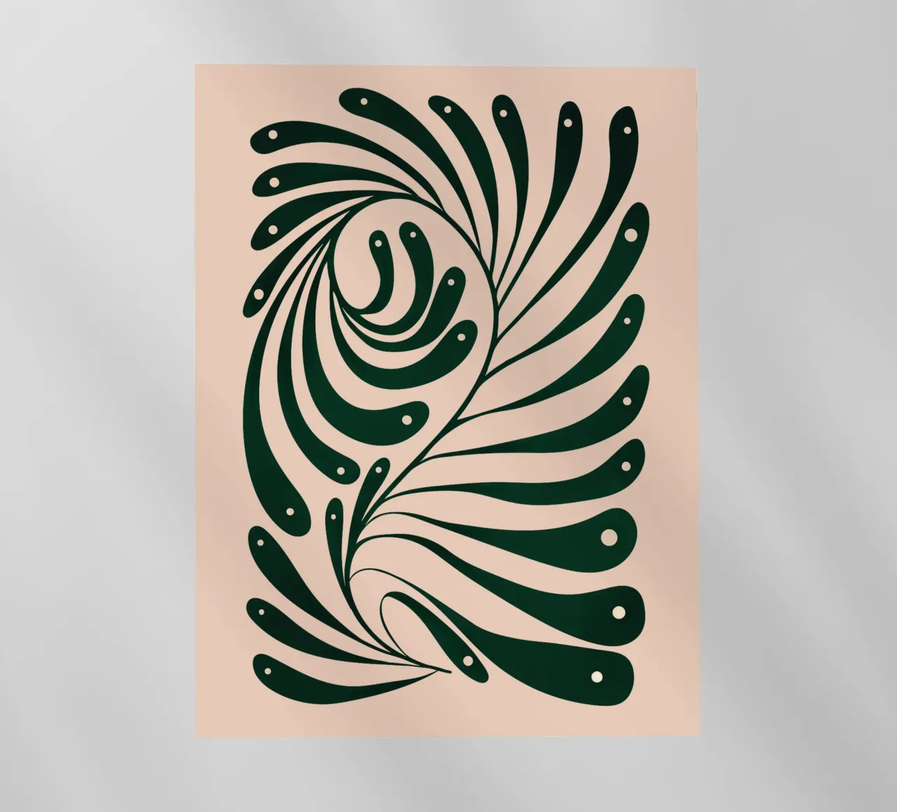 Abstract Green Leaf Swirl – Modern Botanical Art pellicola backlit da Dream Print Designs