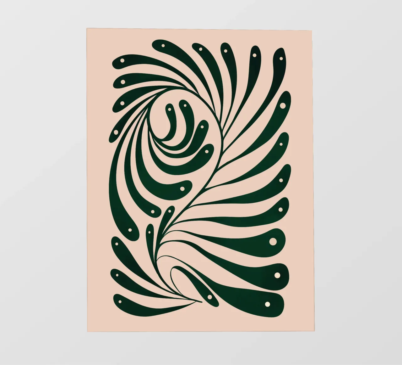 Abstract Green Leaf Swirl – Modern Botanical Art pellicola backlit da Dream Print Designs
