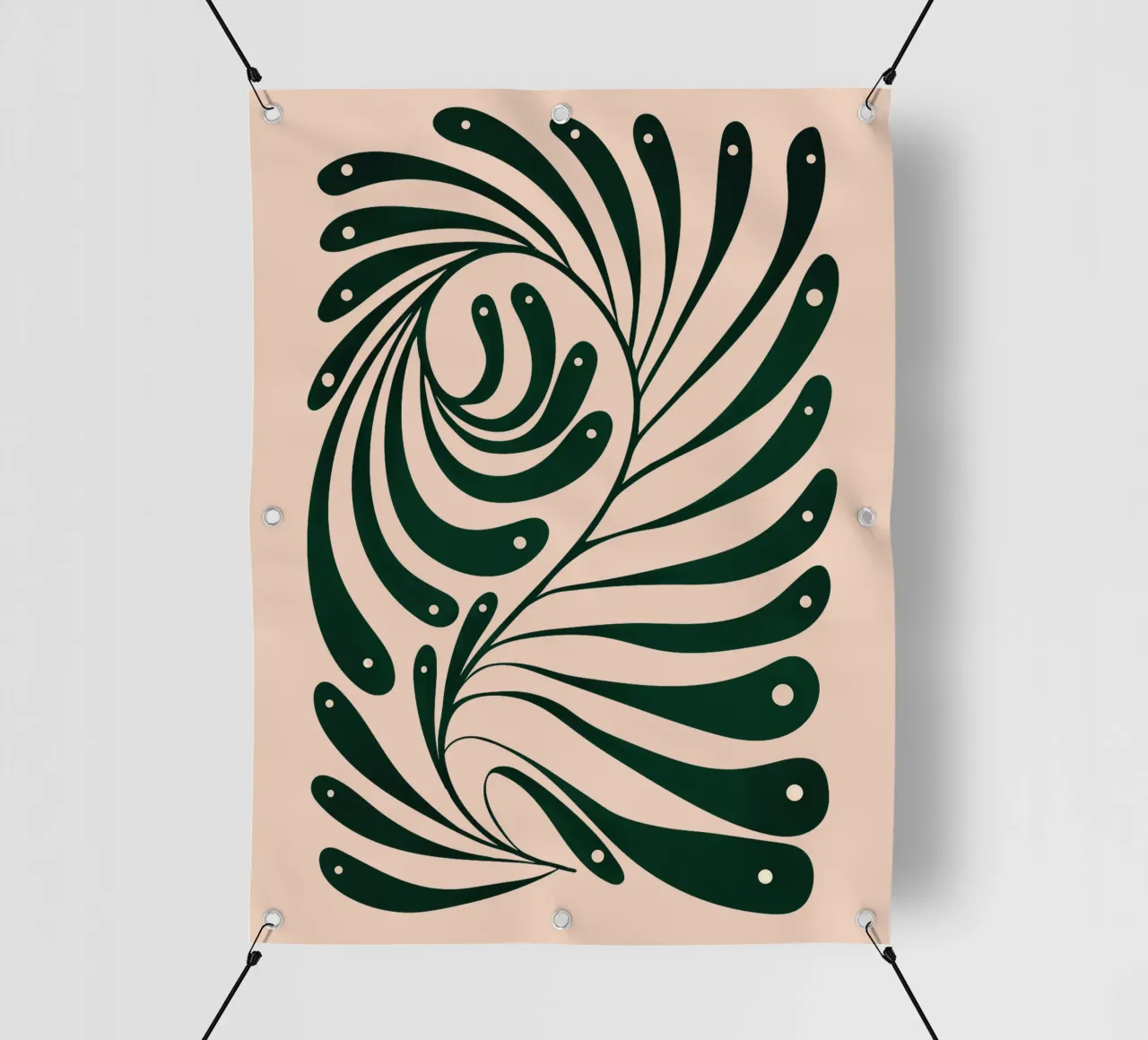 Abstract Green Leaf Swirl – Modern Botanical Art telo in pvc da Dream Print Designs