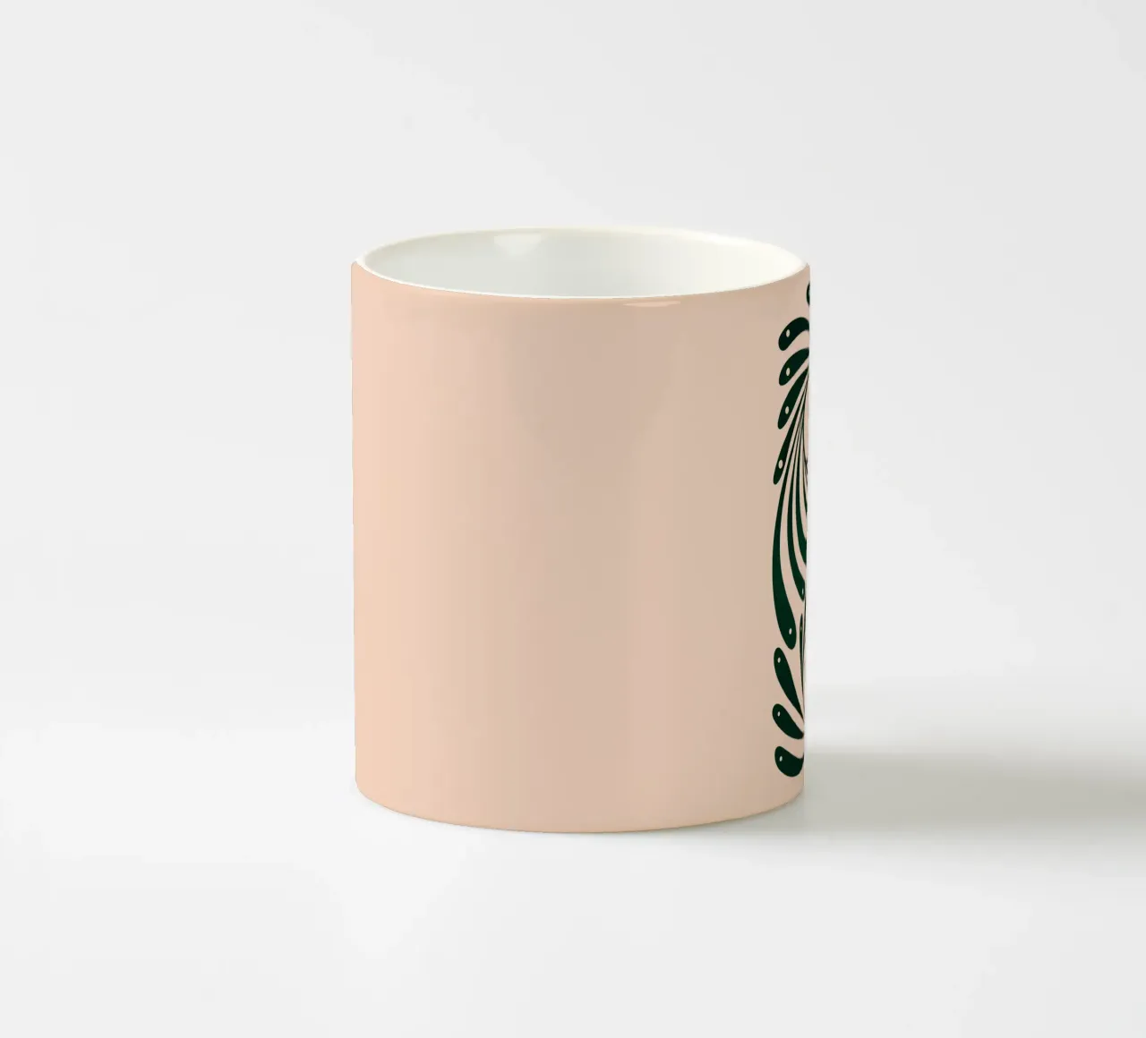 Abstract Green Leaf Swirl – Modern Botanical Art tazza in ceramica da Dream Print Designs