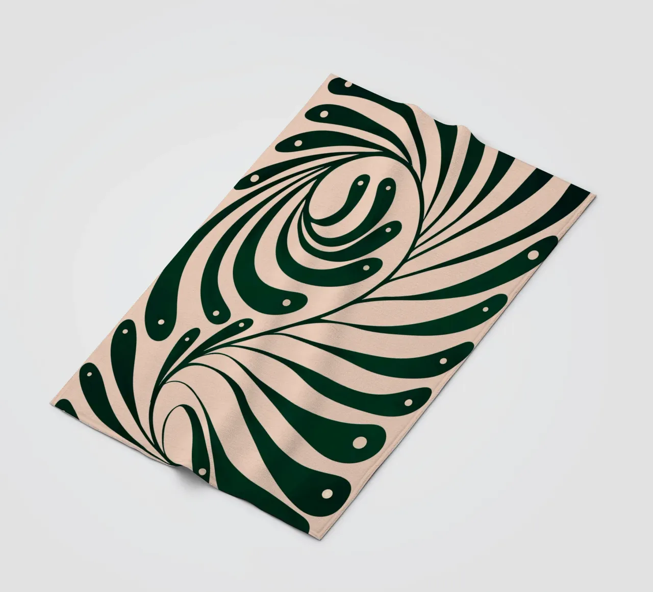 Abstract Green Leaf Swirl – Modern Botanical Art coperta in pile da Dream Print Designs