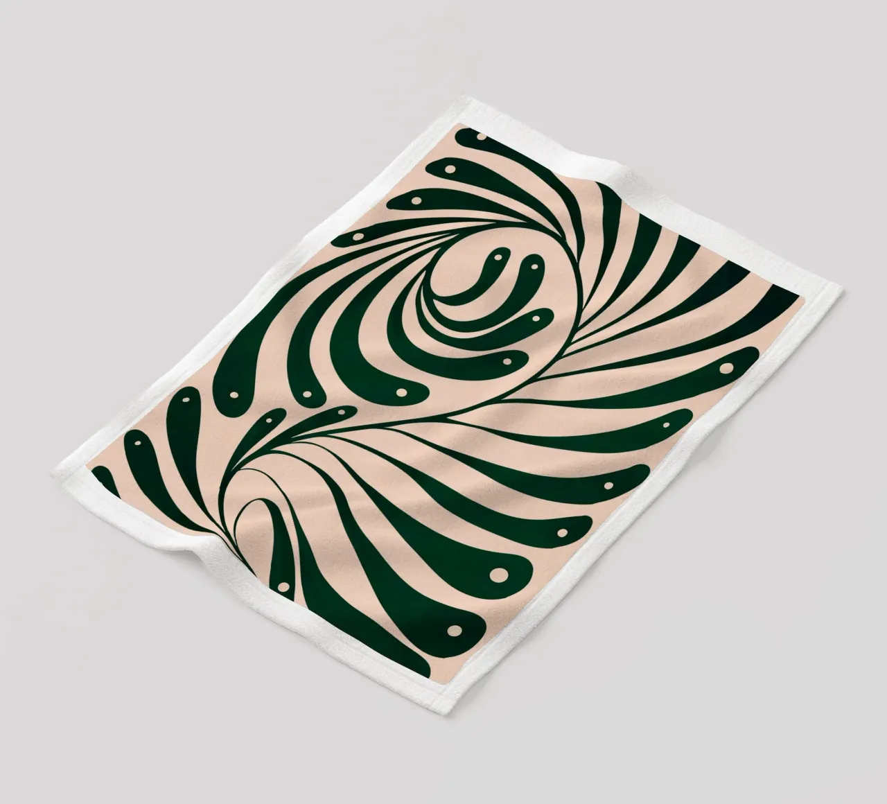 Abstract Green Leaf Swirl – Modern Botanical Art coperta in pile da Dream Print Designs