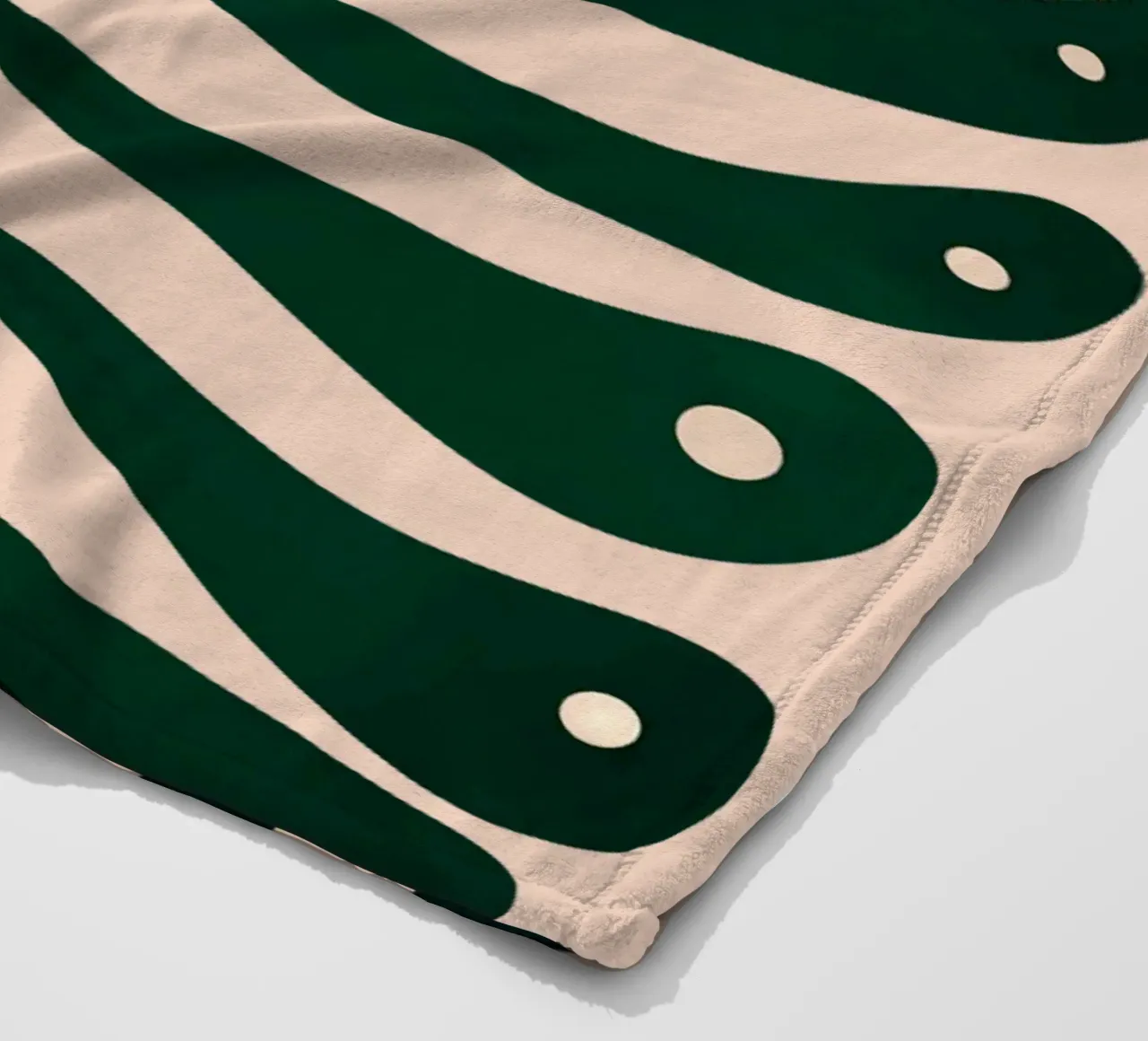 Abstract Green Leaf Swirl – Modern Botanical Art coperta in pile da Dream Print Designs