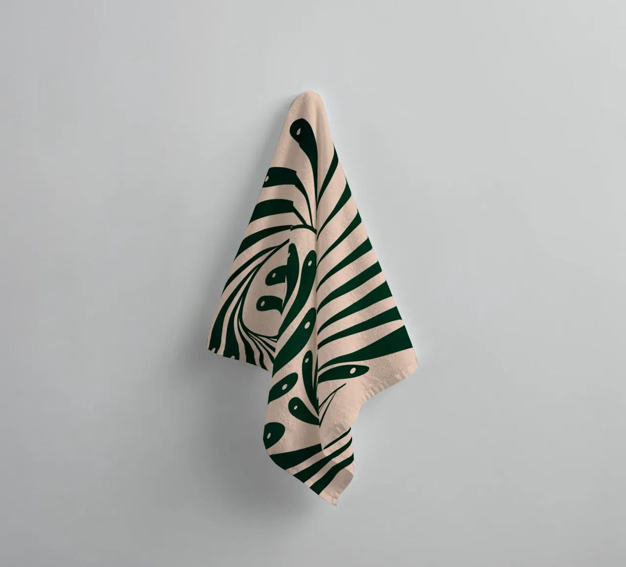 Abstract Green Leaf Swirl – Modern Botanical Art asciugamano da bagno da Dream Print Designs