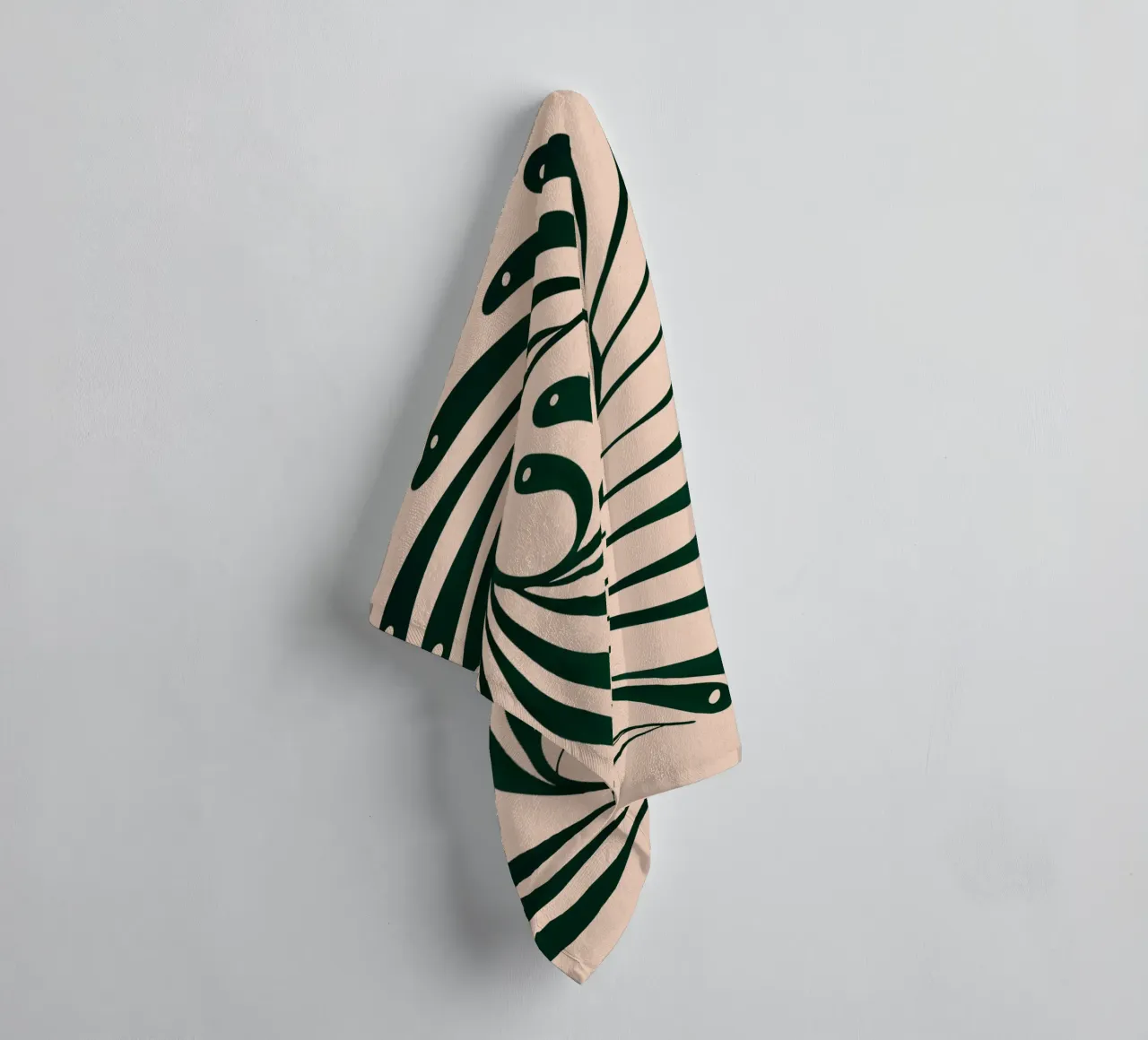Abstract Green Leaf Swirl – Modern Botanical Art asciugamano da bagno da Dream Print Designs