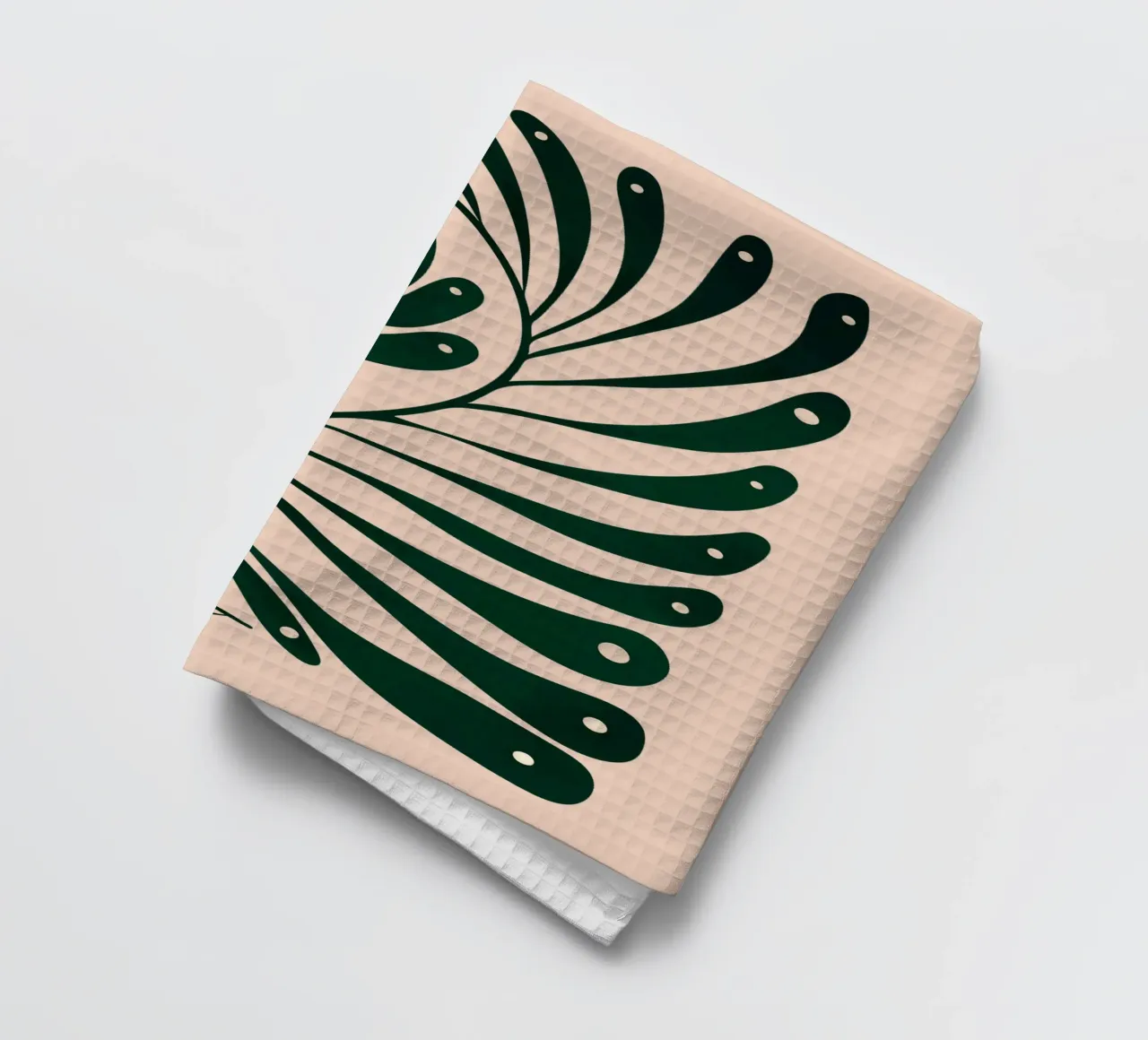 Abstract Green Leaf Swirl – Modern Botanical Art canovaccio da cucina da Dream Print Designs