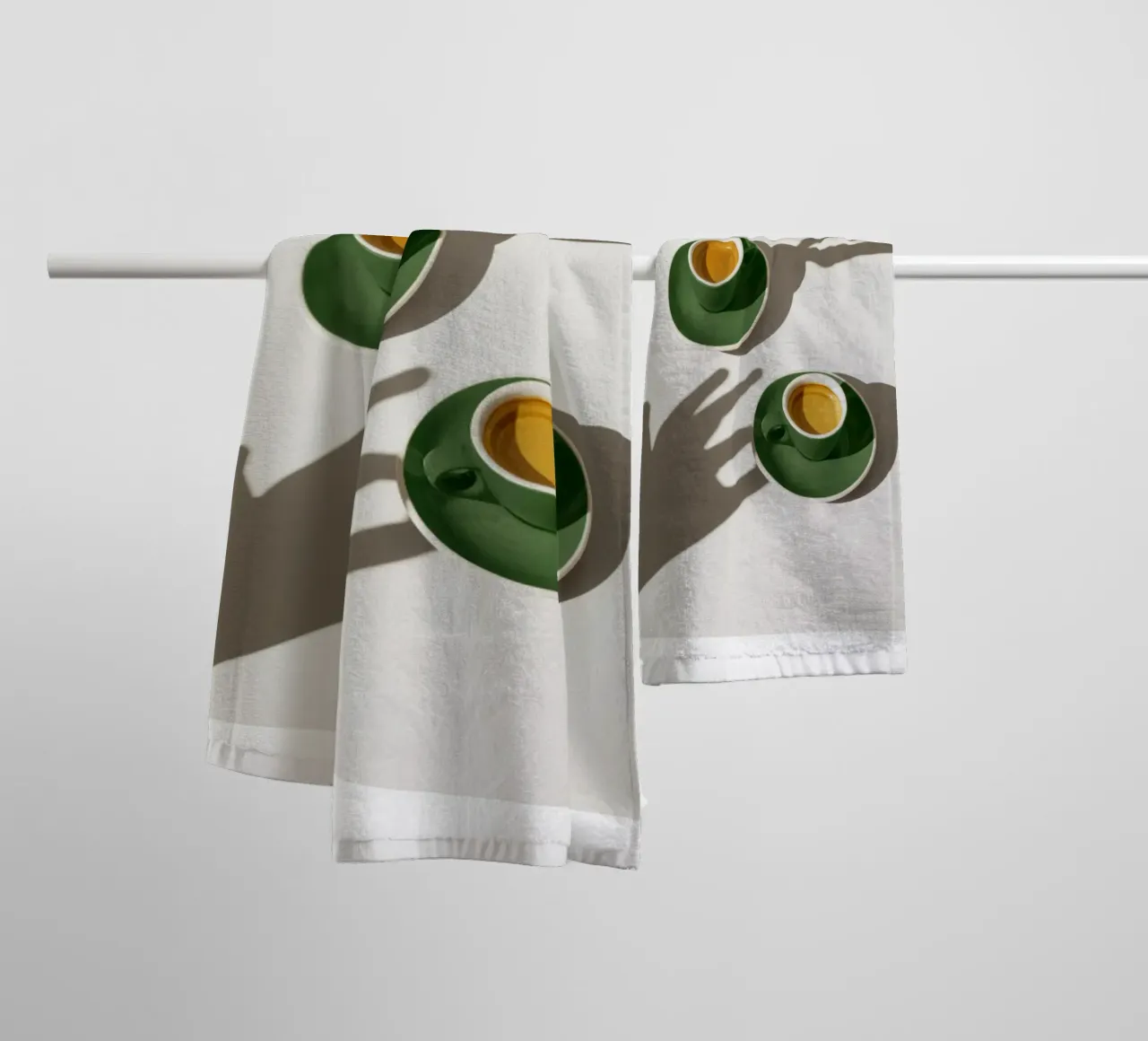 Tazze di caffè verde asciugamano da bagno da mary shop