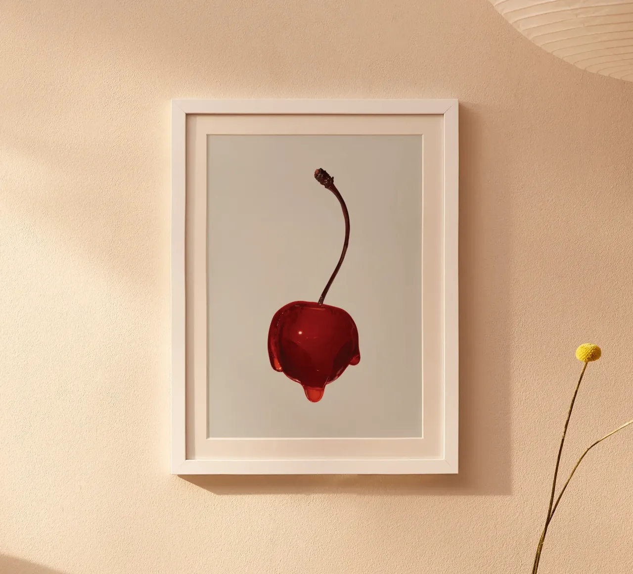 Ciliegia succosa poster con telaio in legno da mary shop