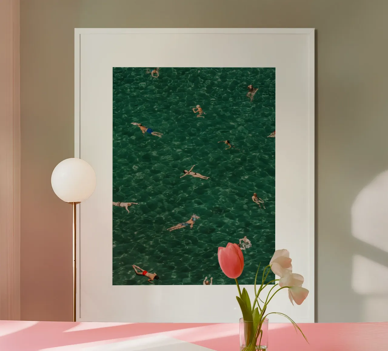 Incontro mediterraneo poster con telaio in legno da mary shop
