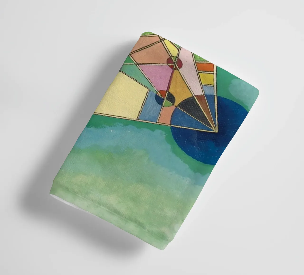 Wassily Kandinsky - Colourful in triangle- Abstract Art towel by Aesthetic Muse