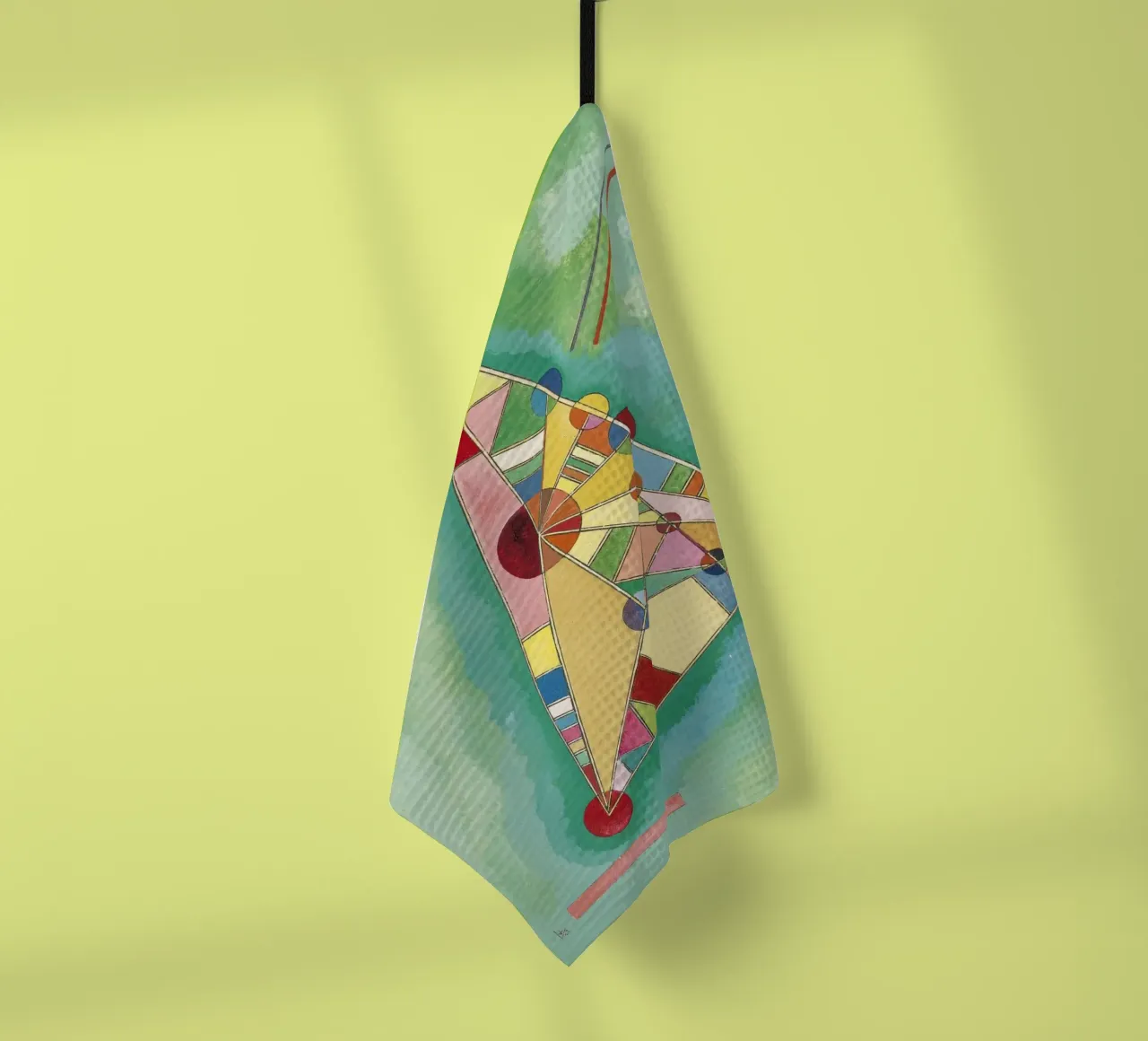 Wassily Kandinsky - Coloré en triangle- Abstract Art torchon de Aesthetic Muse