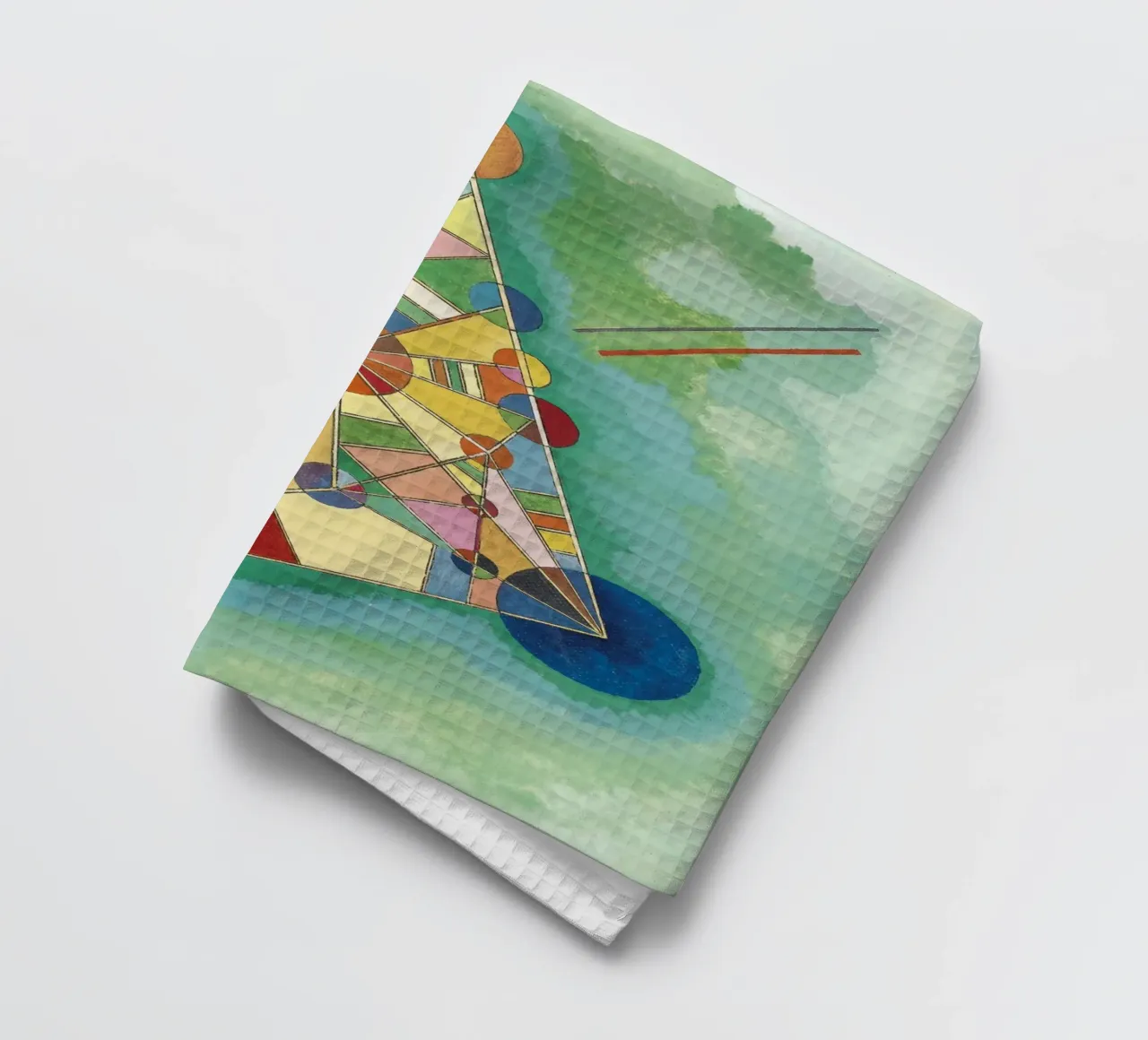 Wassily Kandinsky - Coloré en triangle- Abstract Art torchon de Aesthetic Muse