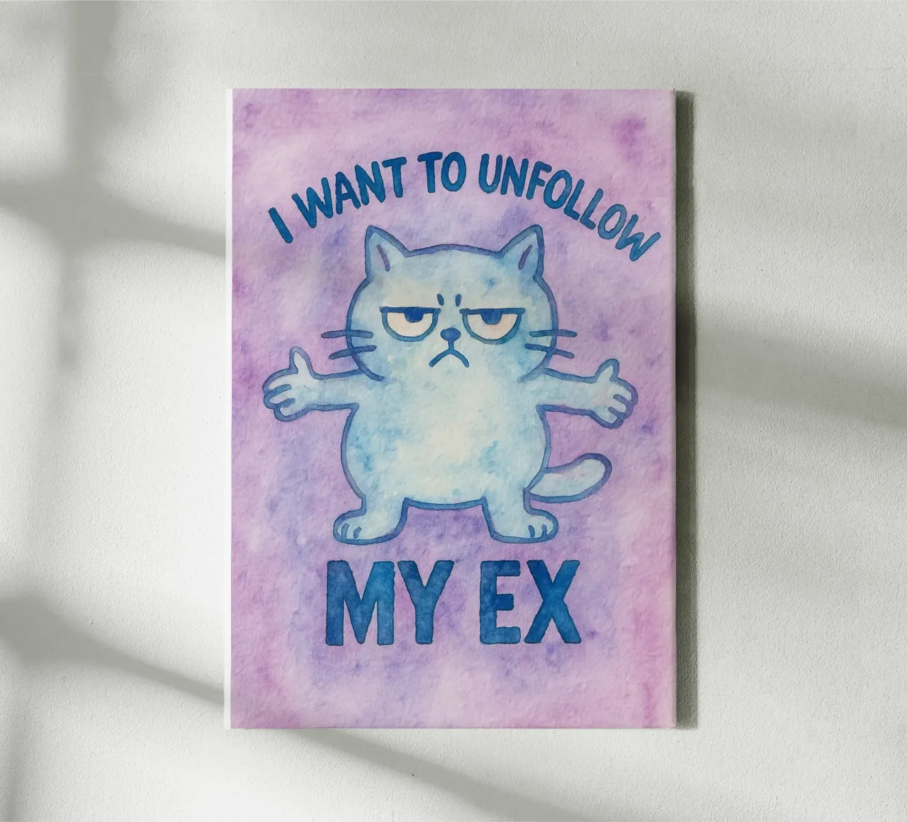 i want to unfollow my ex funny cat canvas with Floater frame by limous