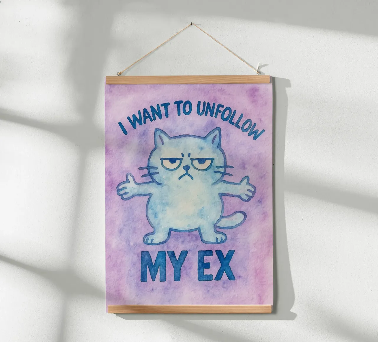 i want to unfollow my ex funny cat poster con marco de aluminio de limous
