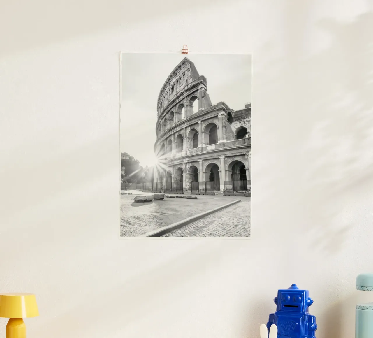 Visita al Colosseo poster con telaio in alluminio da mary shop