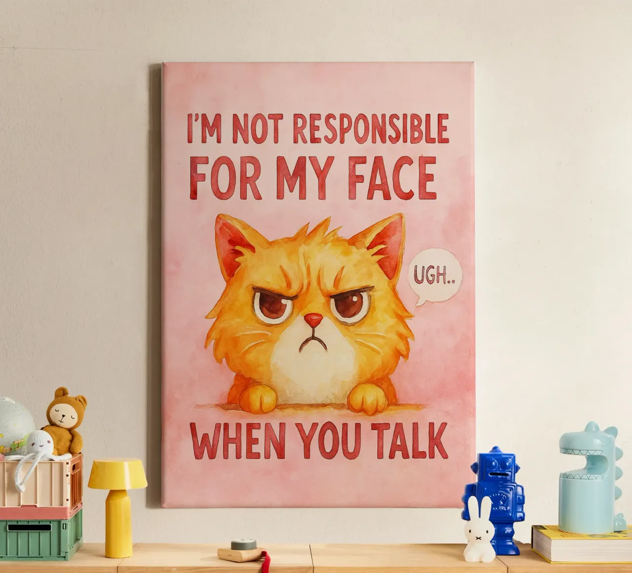 im not responsible for my face funny cat canvas with Floater frame by limous