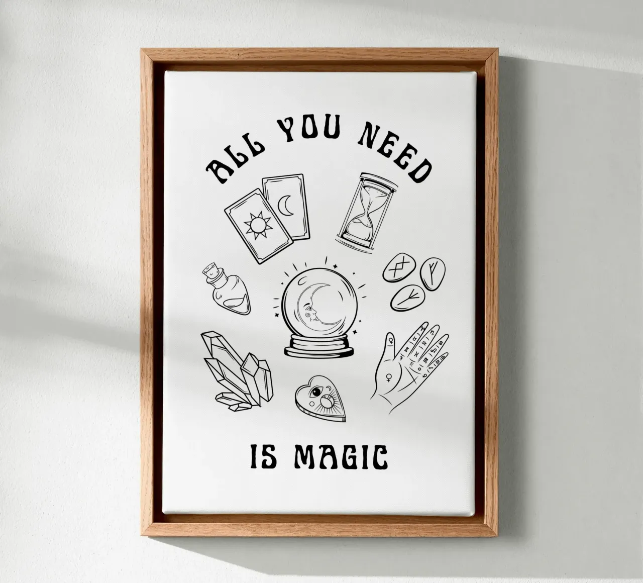 all you need is magic with esoteric illustration canvas with Floater frame by morphinaeblue