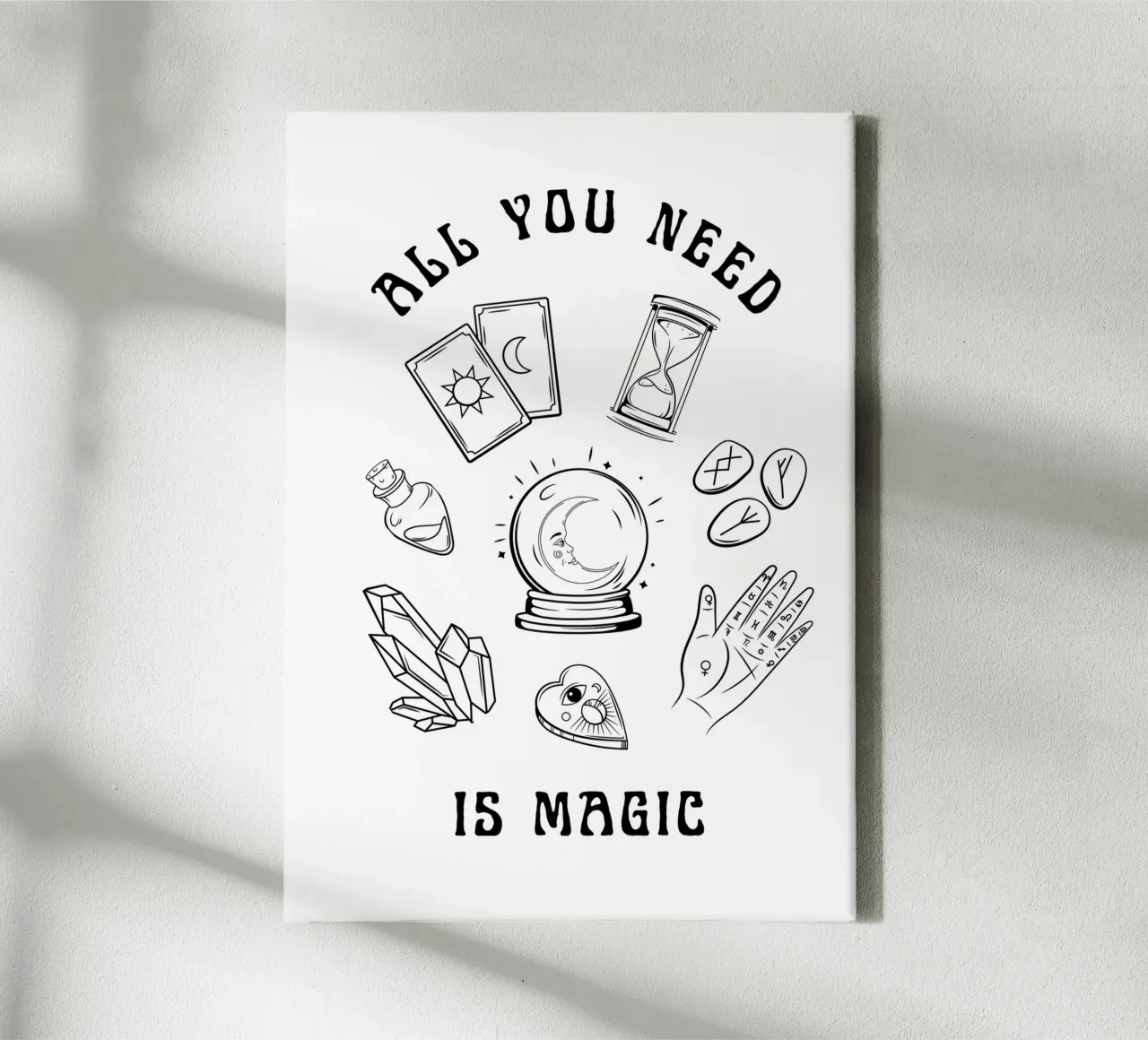 all you need is magic with esoteric illustration canvas with Floater frame by morphinaeblue