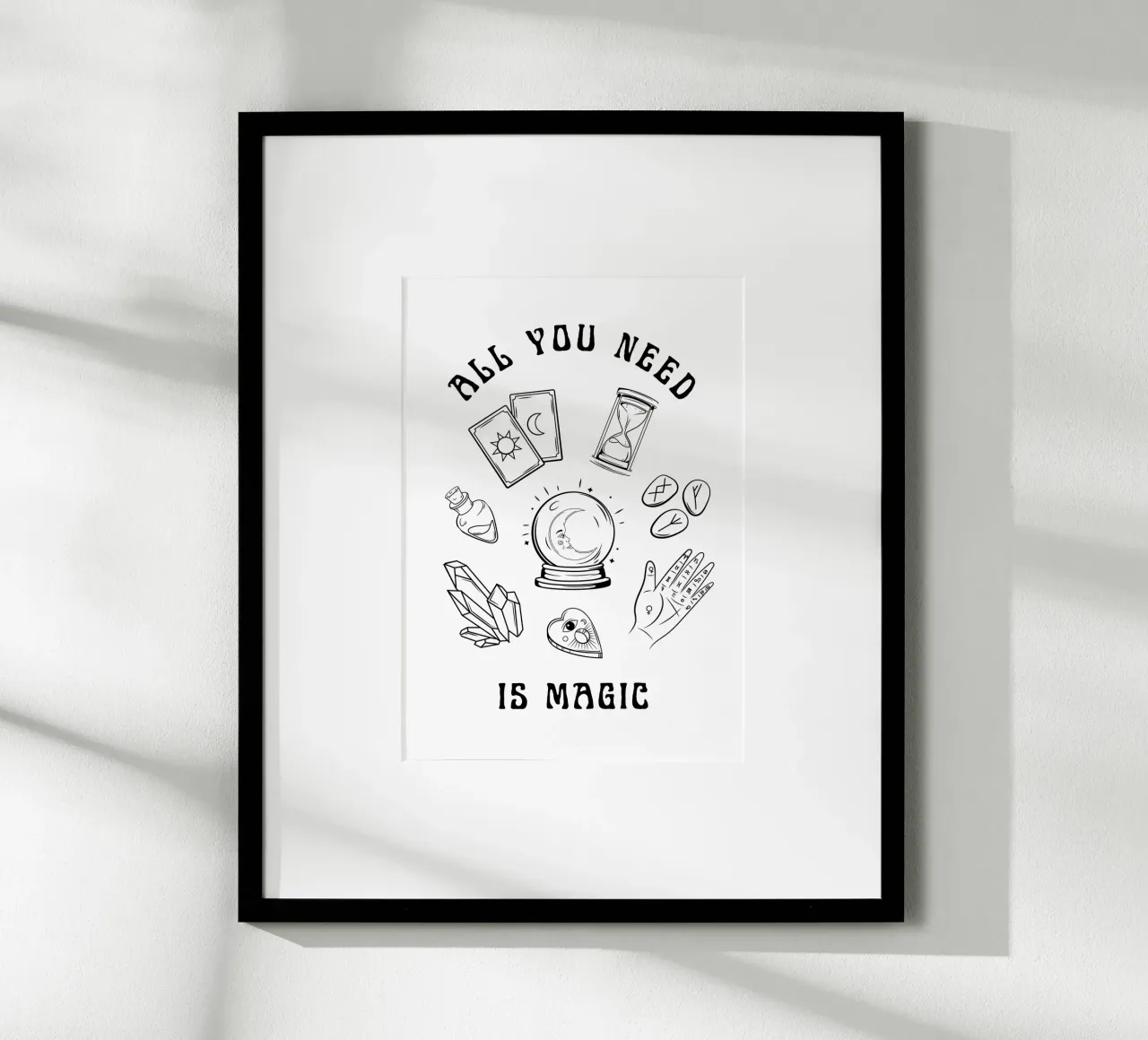 all you need is magic with esoteric illustration poster with aluminum frame by morphinaeblue