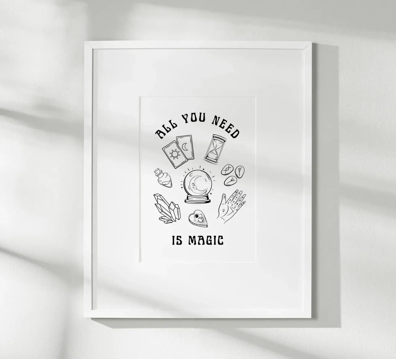 all you need is magic with esoteric illustration poster with aluminum frame by morphinaeblue