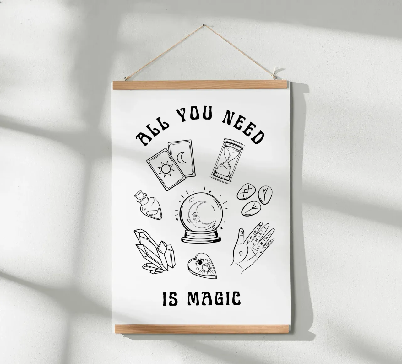 all you need is magic with esoteric illustration poster with aluminum frame by morphinaeblue