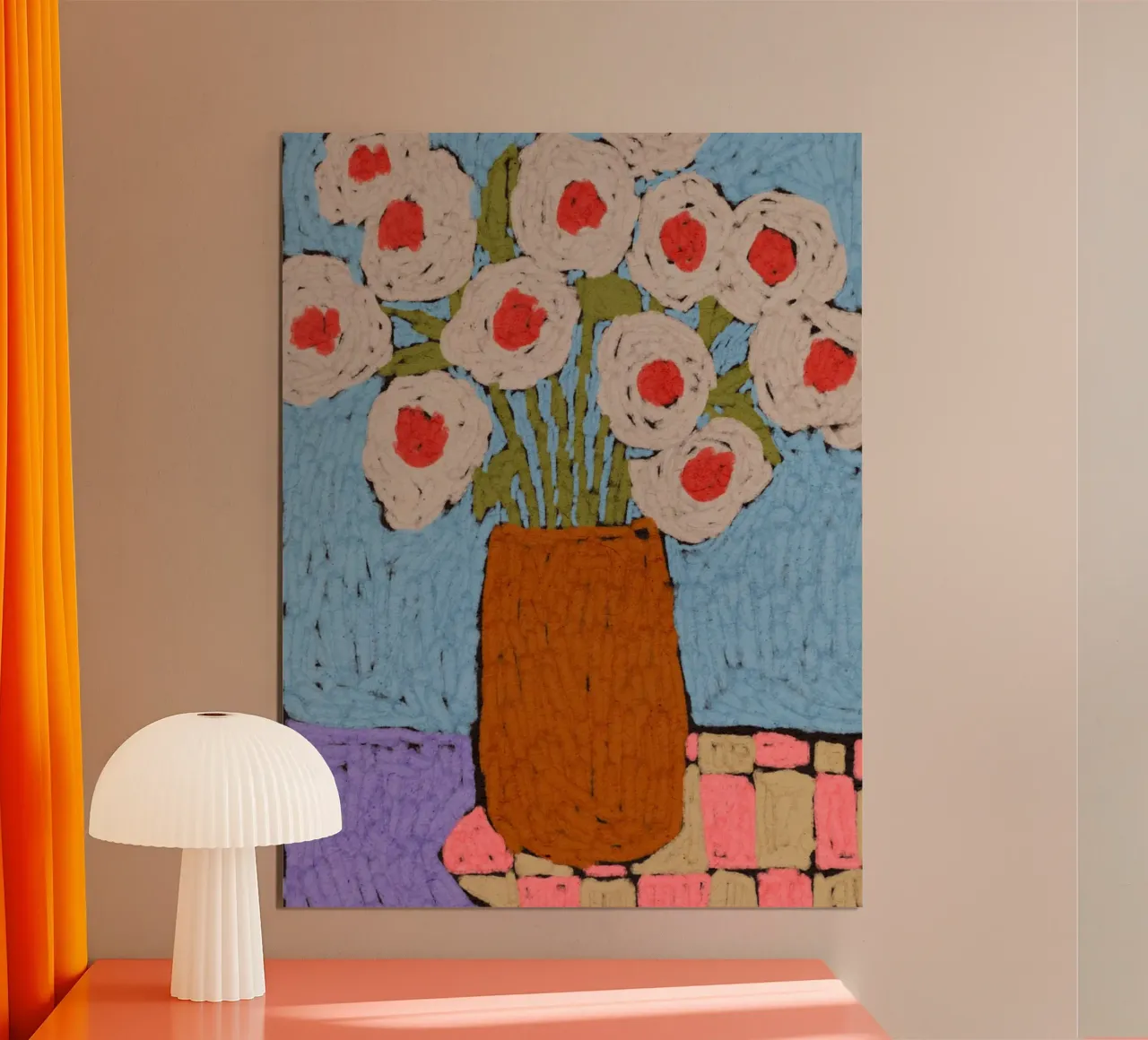 Happy Blooming poster con telaio in legno da treechild
