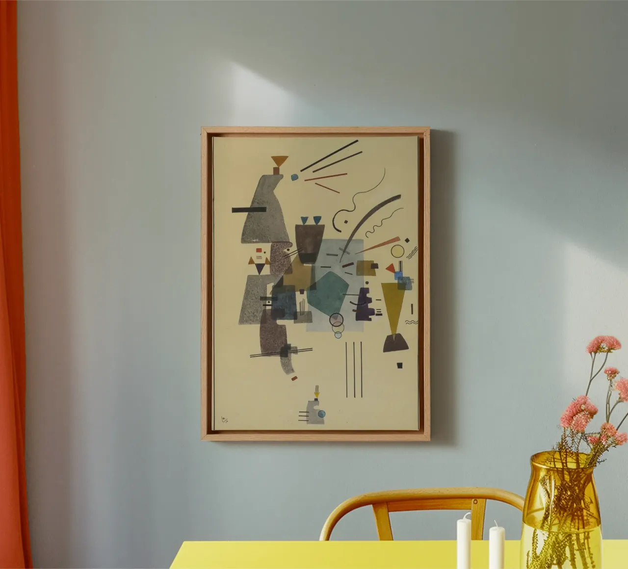 Wassily Kandinsky - Verwarmd Koel - Abstracte Kunst canvas met Baklijst van Aesthetic Muse