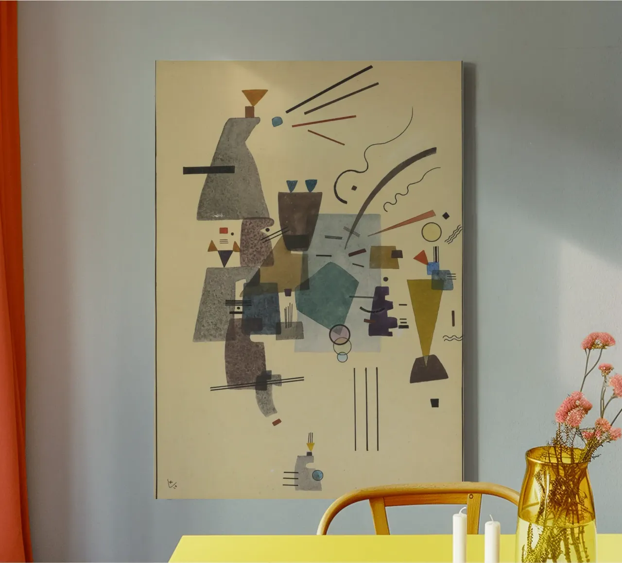 Wassily Kandinsky - Verwarmd Koel - Abstracte Kunst canvas met Baklijst van Aesthetic Muse