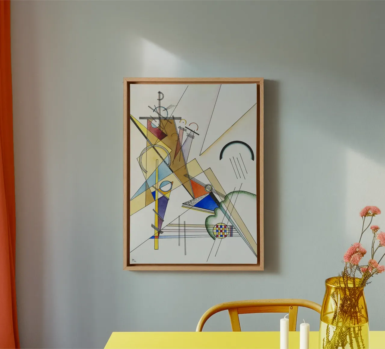 Wassily Kandinsky - Stof 1923- Abstracte kunst canvas met Baklijst van Aesthetic Muse