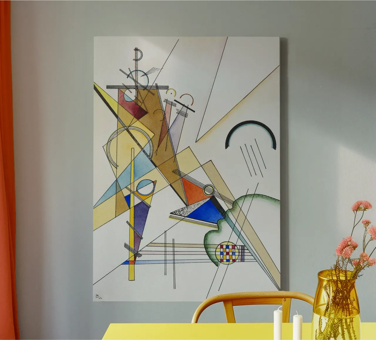 Wassily Kandinsky - Stof 1923- Abstracte kunst canvas met Baklijst van Aesthetic Muse