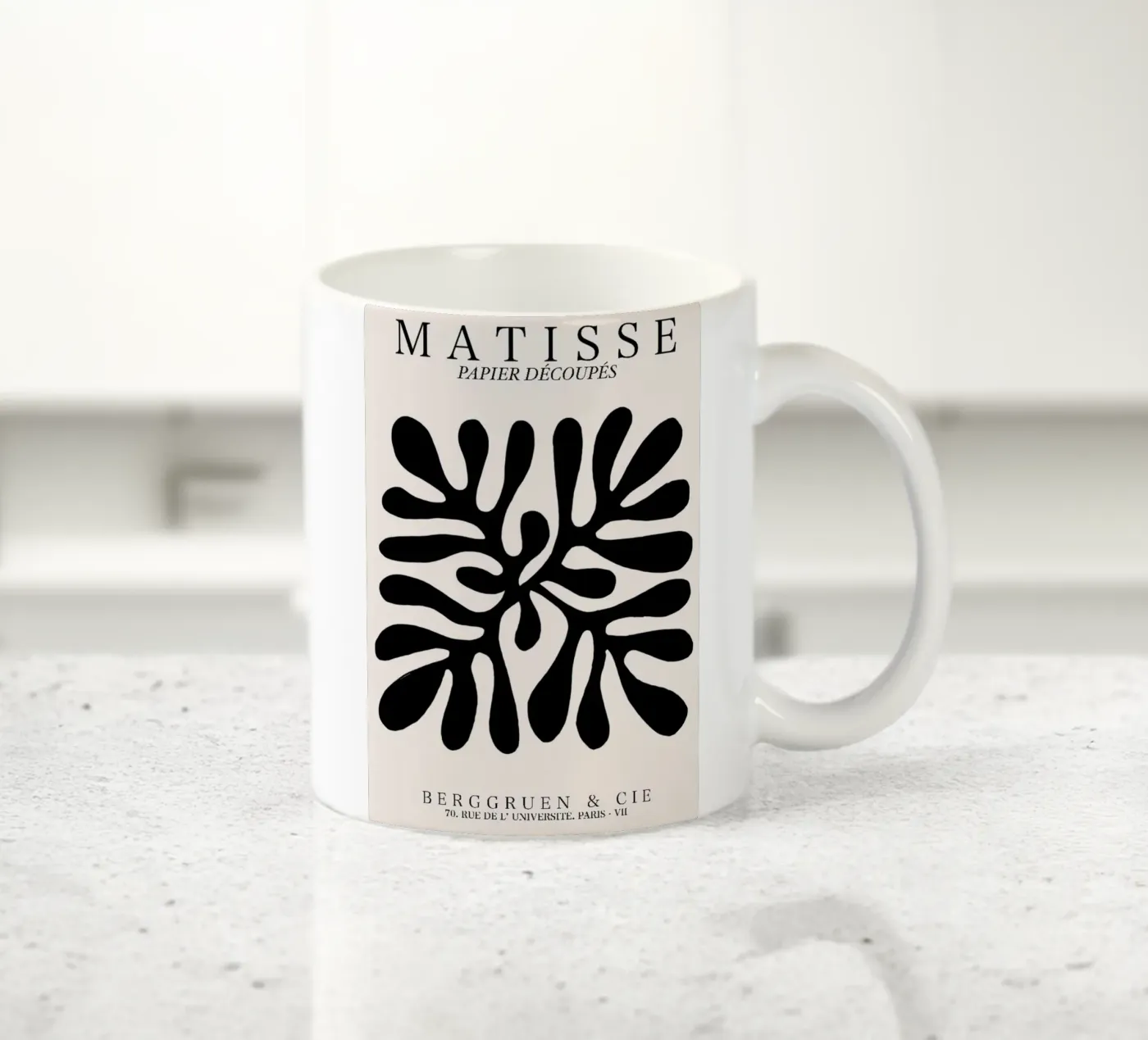 Black Leaf ceramic mug by DODOLAN STORE