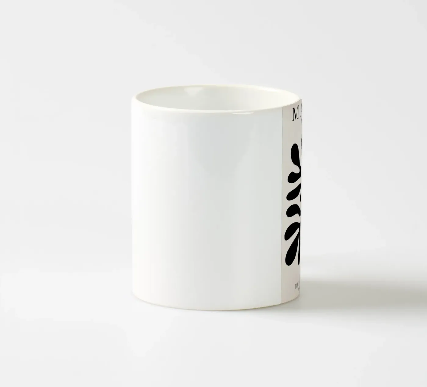 Black Leaf ceramic mug by DODOLAN STORE