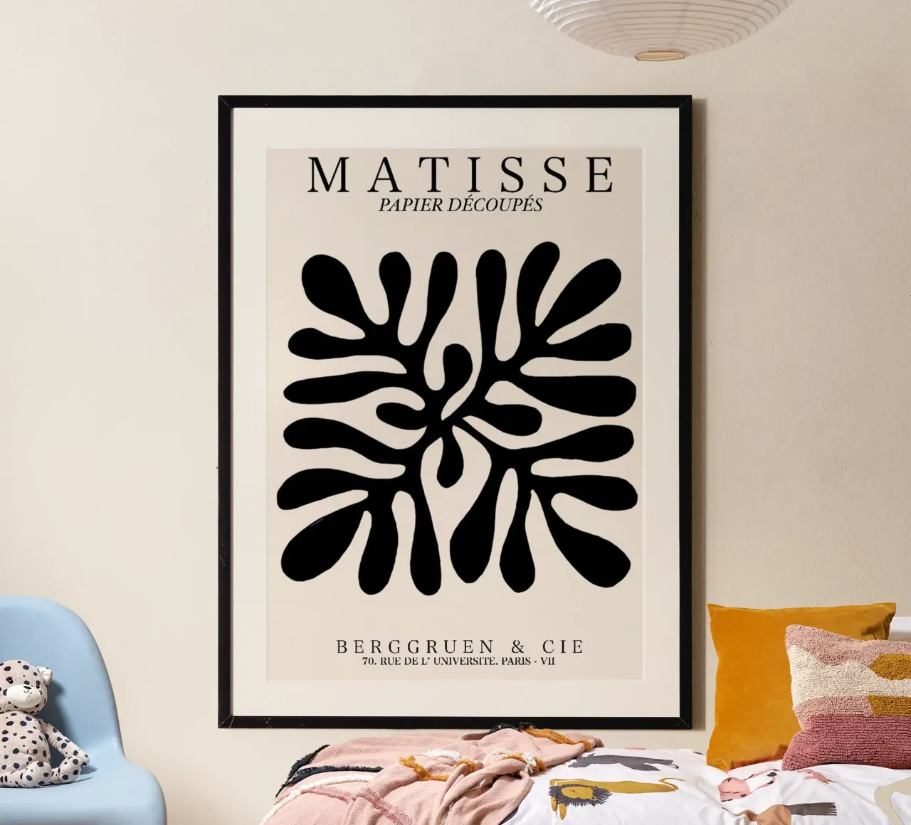 Foglia nera poster con telaio in alluminio da DODOLAN STORE