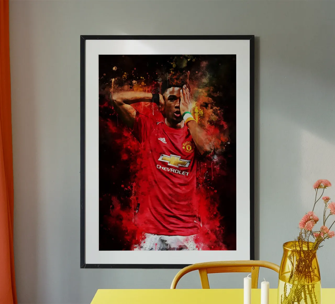 Amad Diallo poster con telaio in plastica da MasterInkArt
