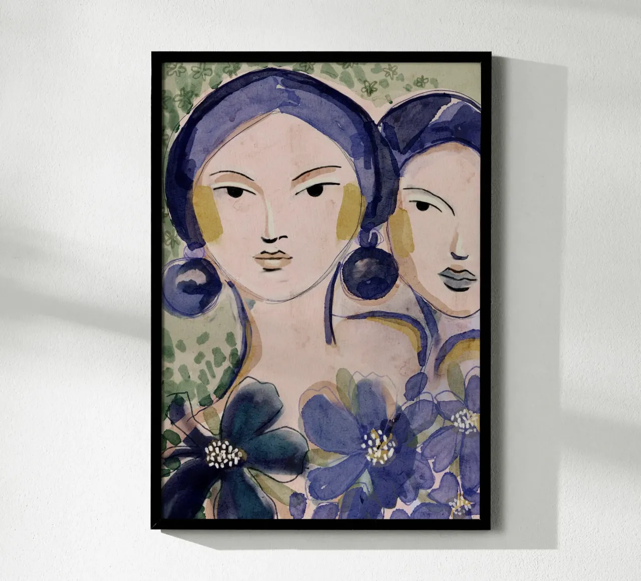 Indigo Two poster con telaio in legno da treechild