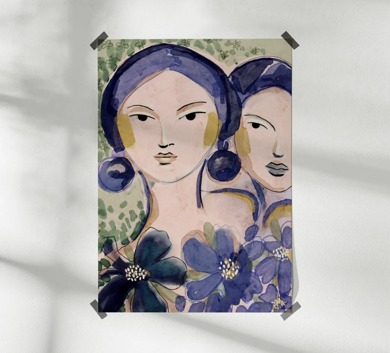 Indigo Two poster con telaio in legno da treechild
