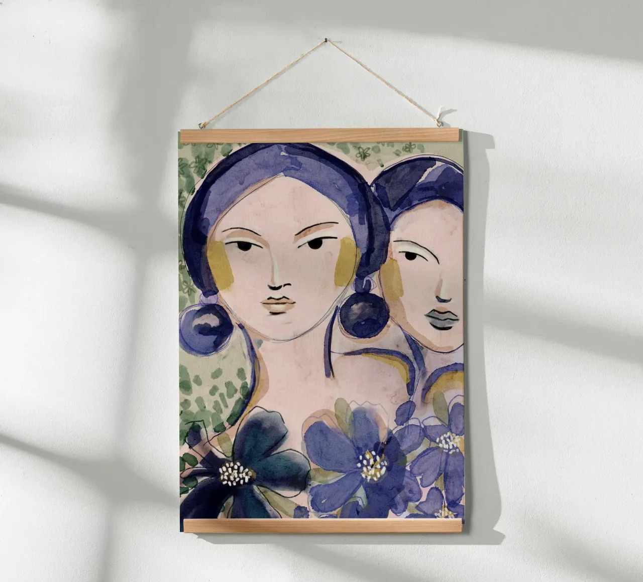 Indigo Two poster con telaio in legno da treechild