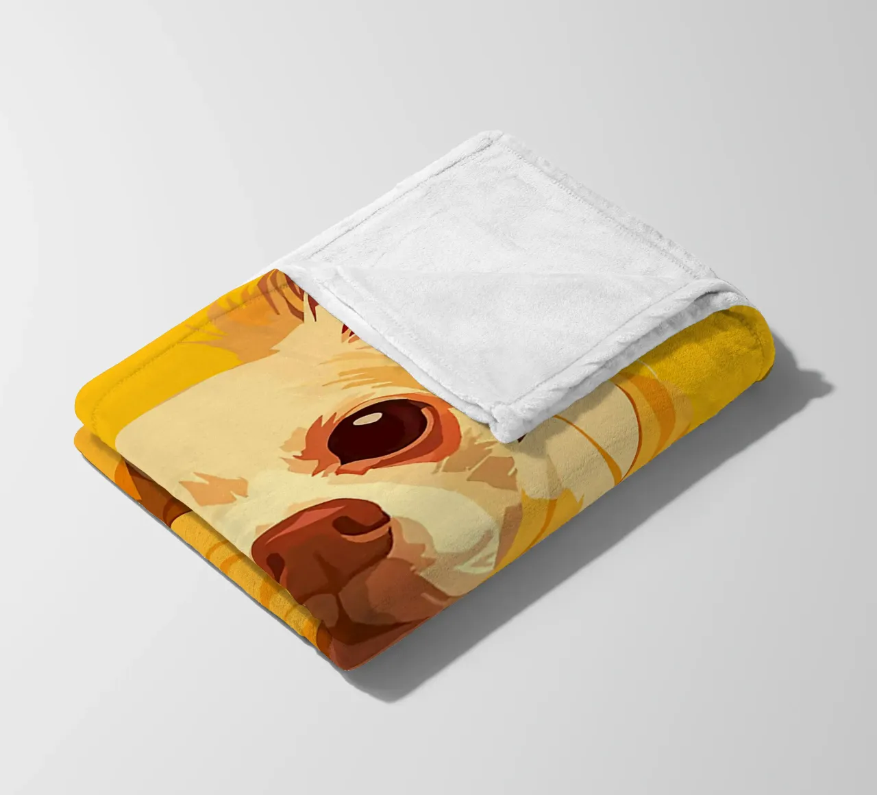 cane sciarpa orecchie occhi naso pelliccia giallo coperta in pile da Karin M Fried