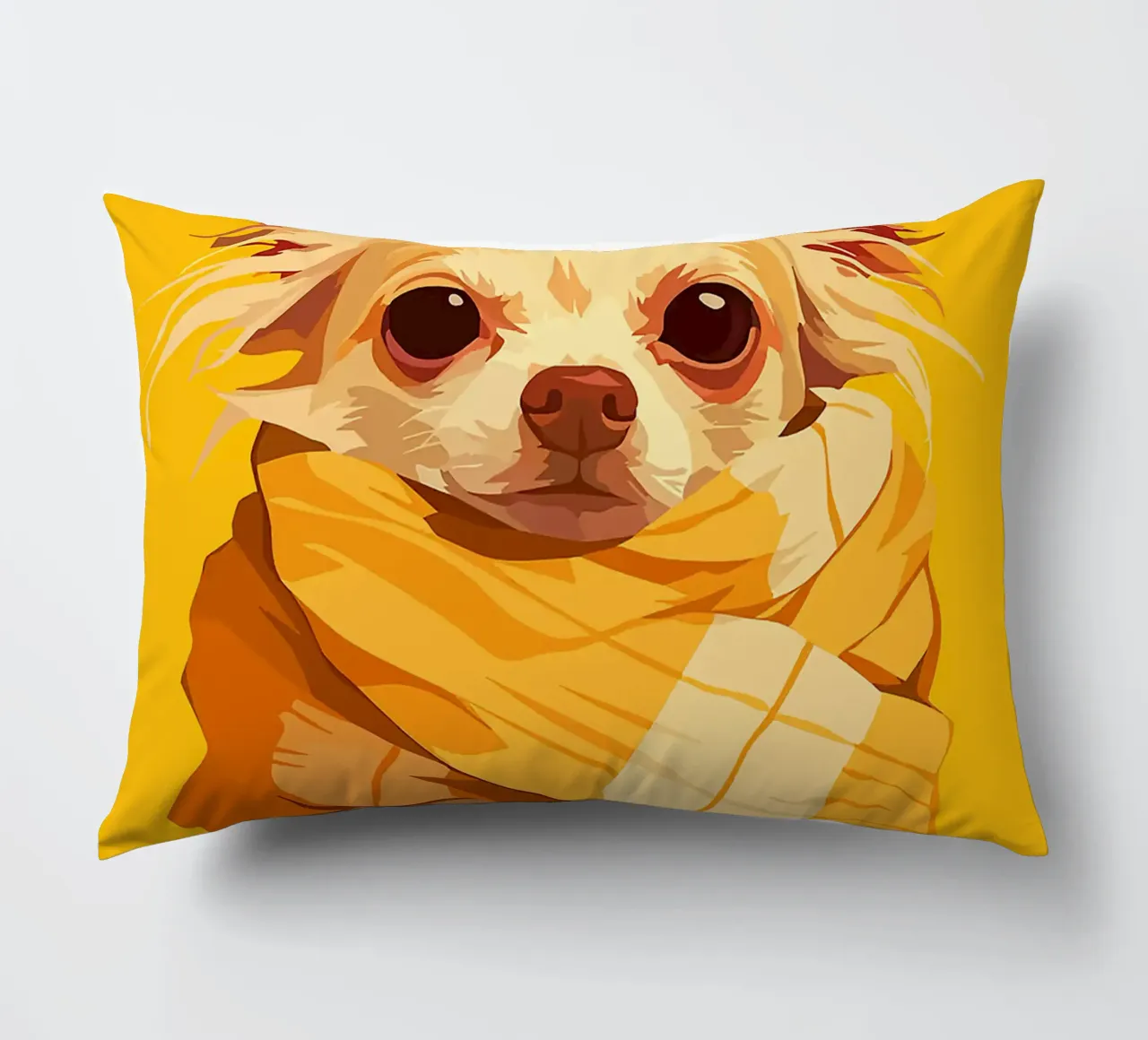 cane sciarpa orecchie occhi naso pelliccia giallo cuscino da Karin M Fried