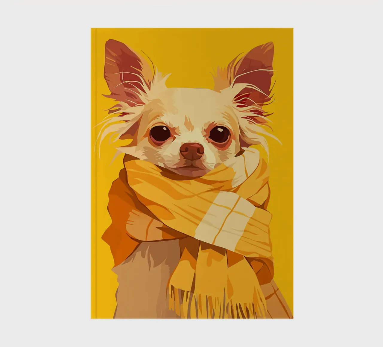 chien écharpe oreilles yeux nez fourrure jaune carnet de notes de Karin M Fried