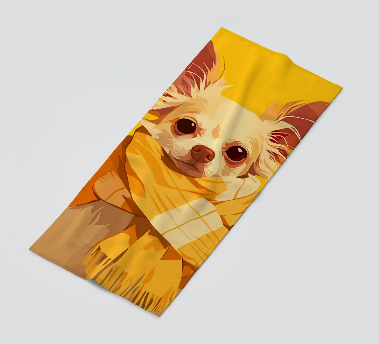 cane sciarpa orecchie occhi naso pelliccia giallo telo mare da Karin M Fried