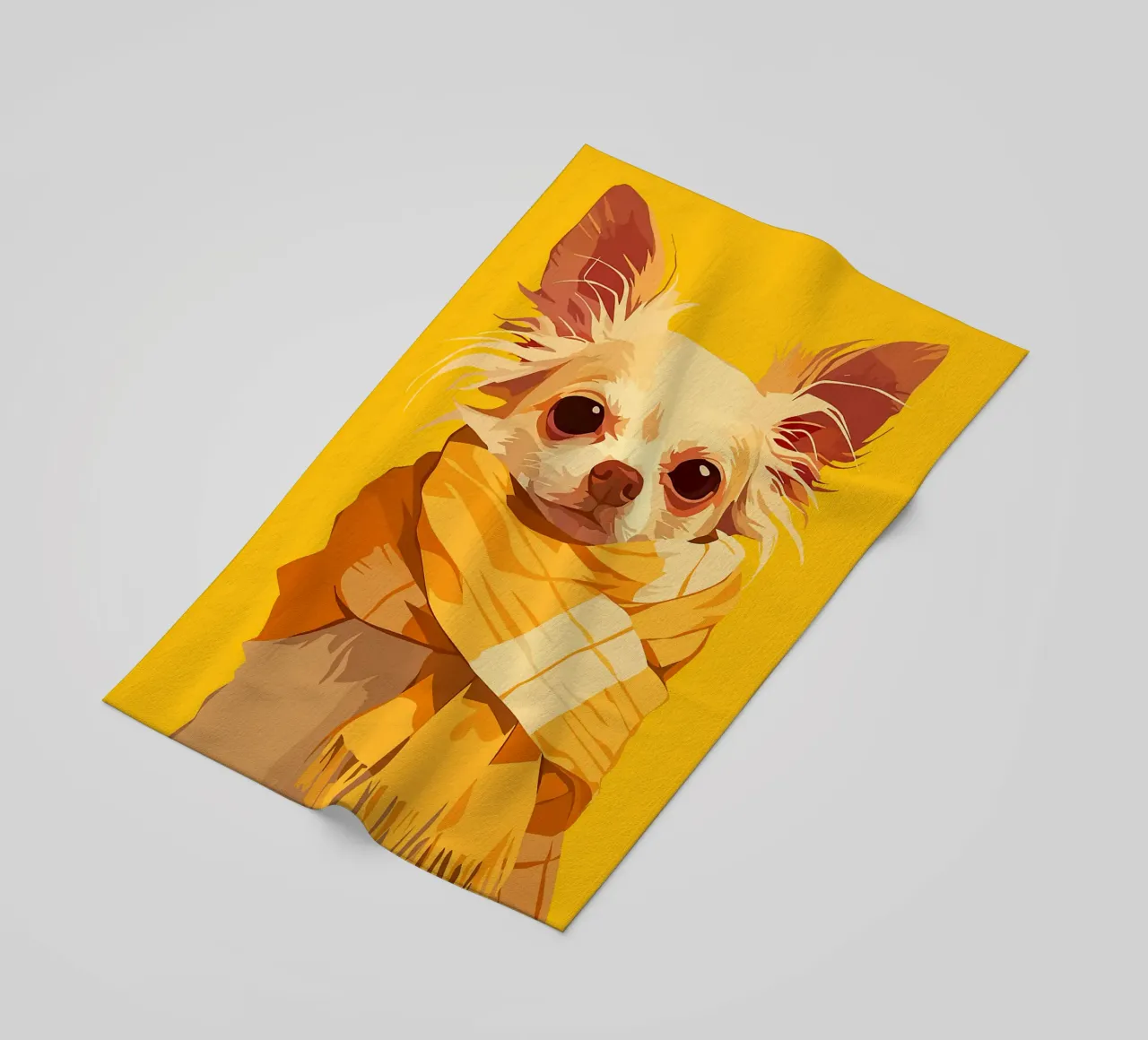 cane sciarpa orecchie occhi naso pelliccia giallo telo mare da Karin M Fried