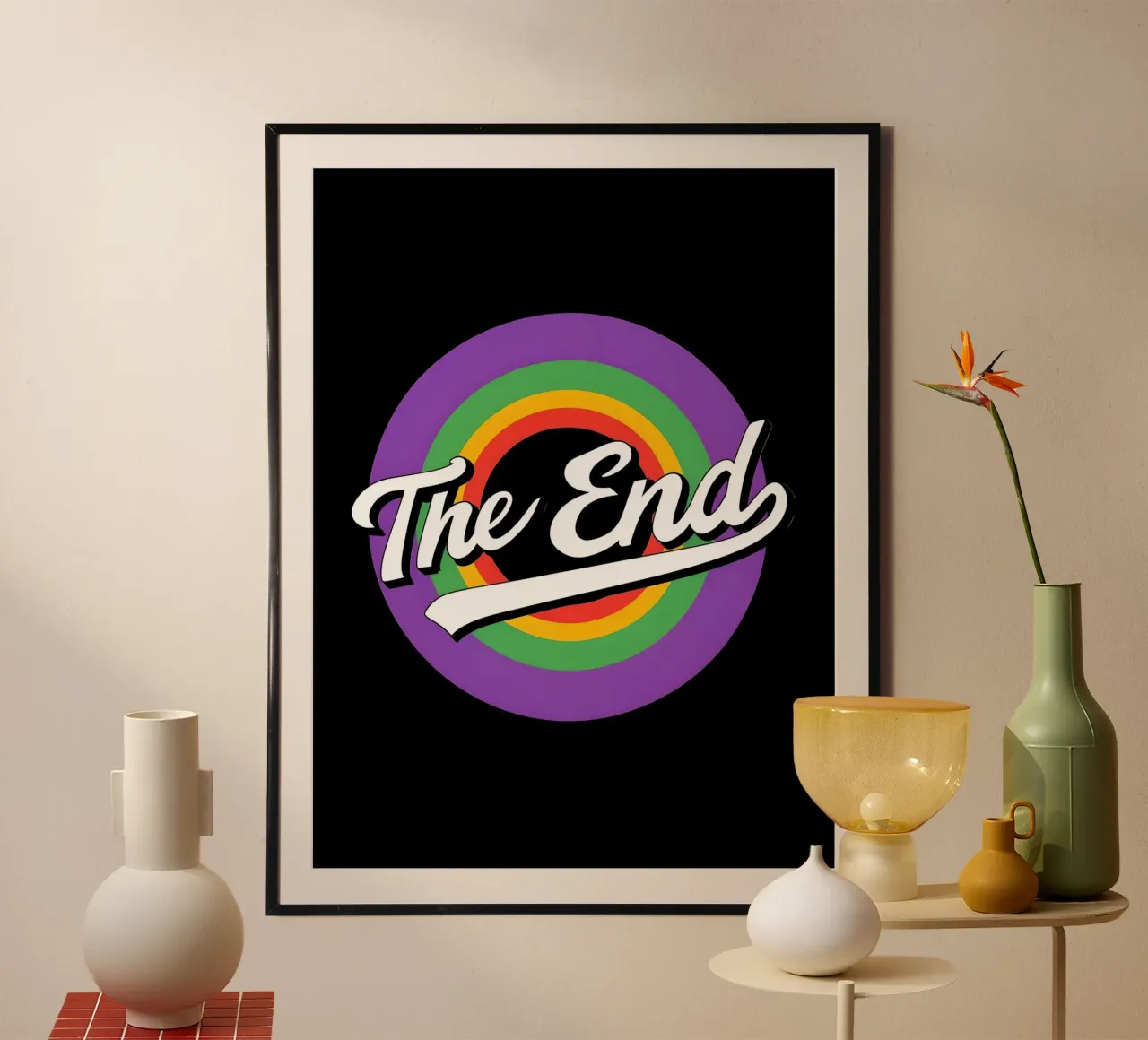 The End - Dibujos animados poster con marco de aluminio de 🥝 KIWI STORE