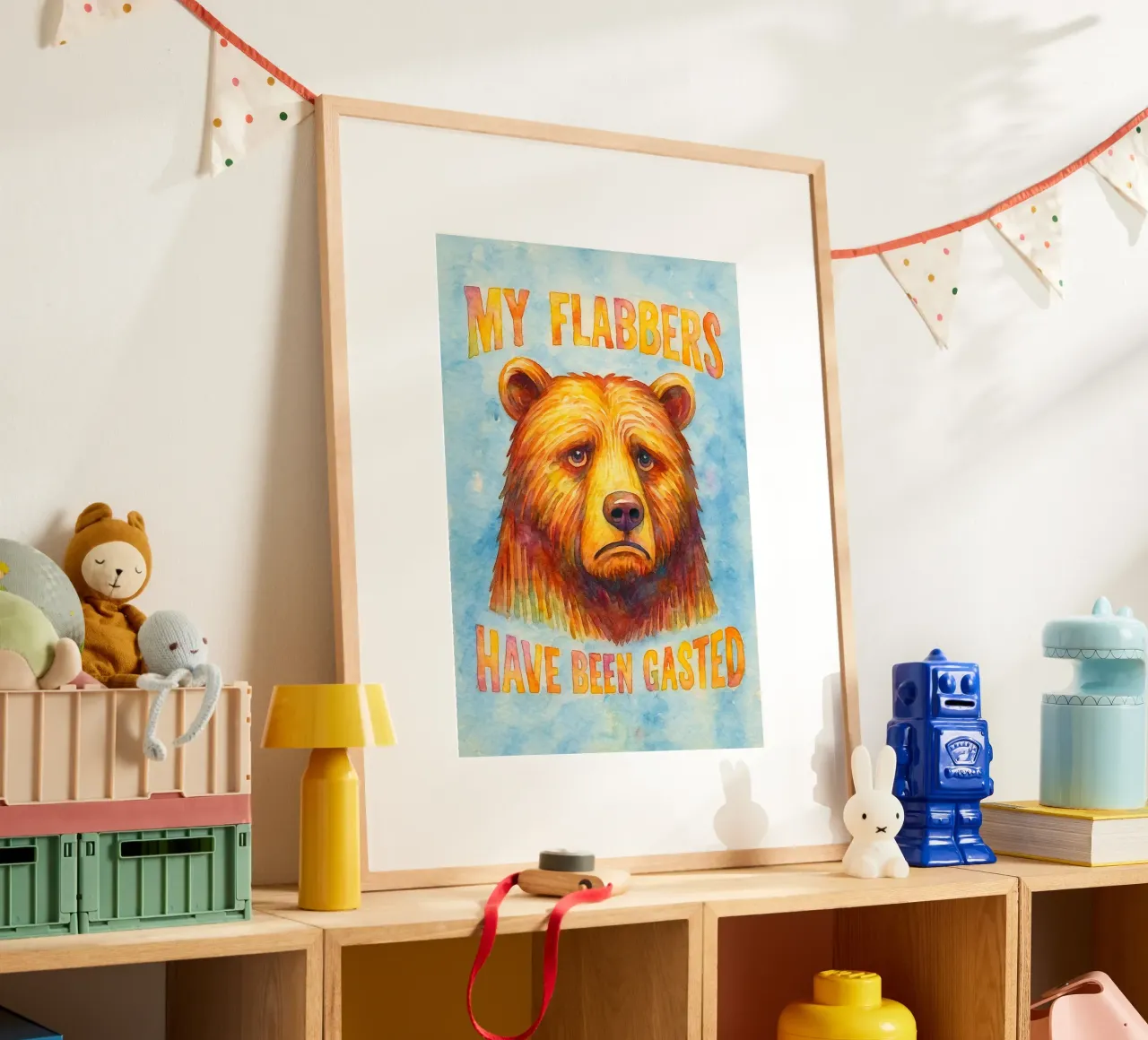 i miei cuscinetti hanno degli orsetti buffi poster con telaio in legno da limous