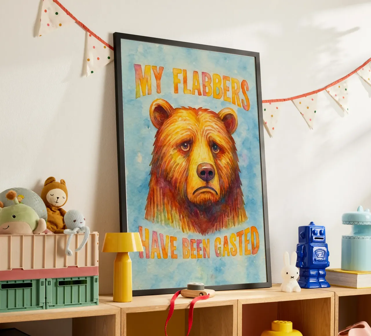 i miei cuscinetti hanno degli orsetti buffi poster con telaio in legno da limous