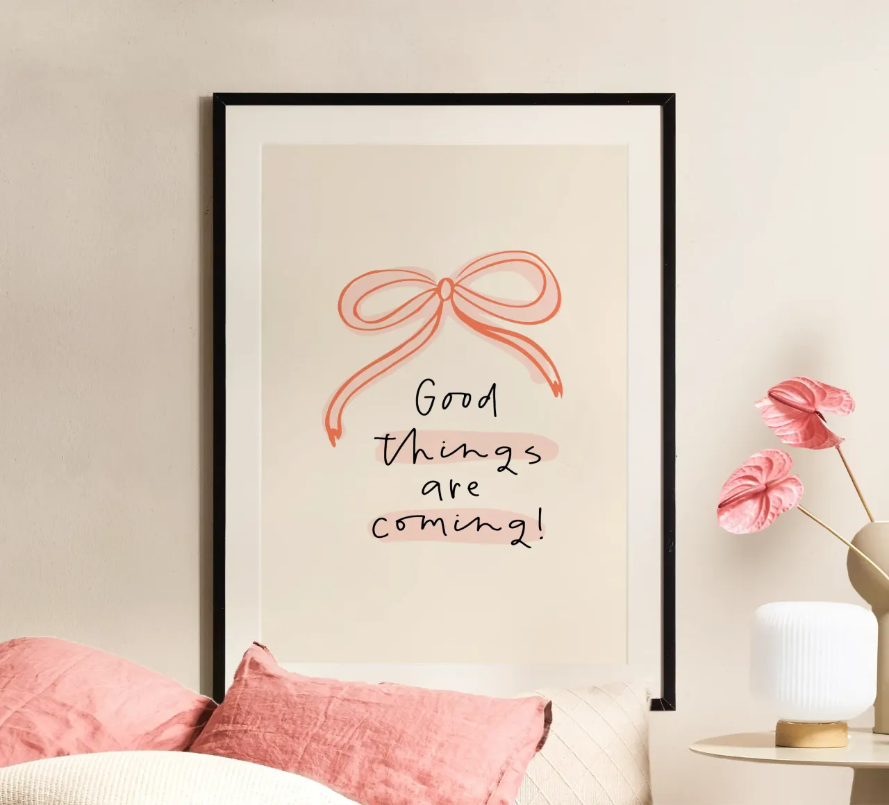 Le cose belle stanno arrivando poster con telaio in plastica da dericktype