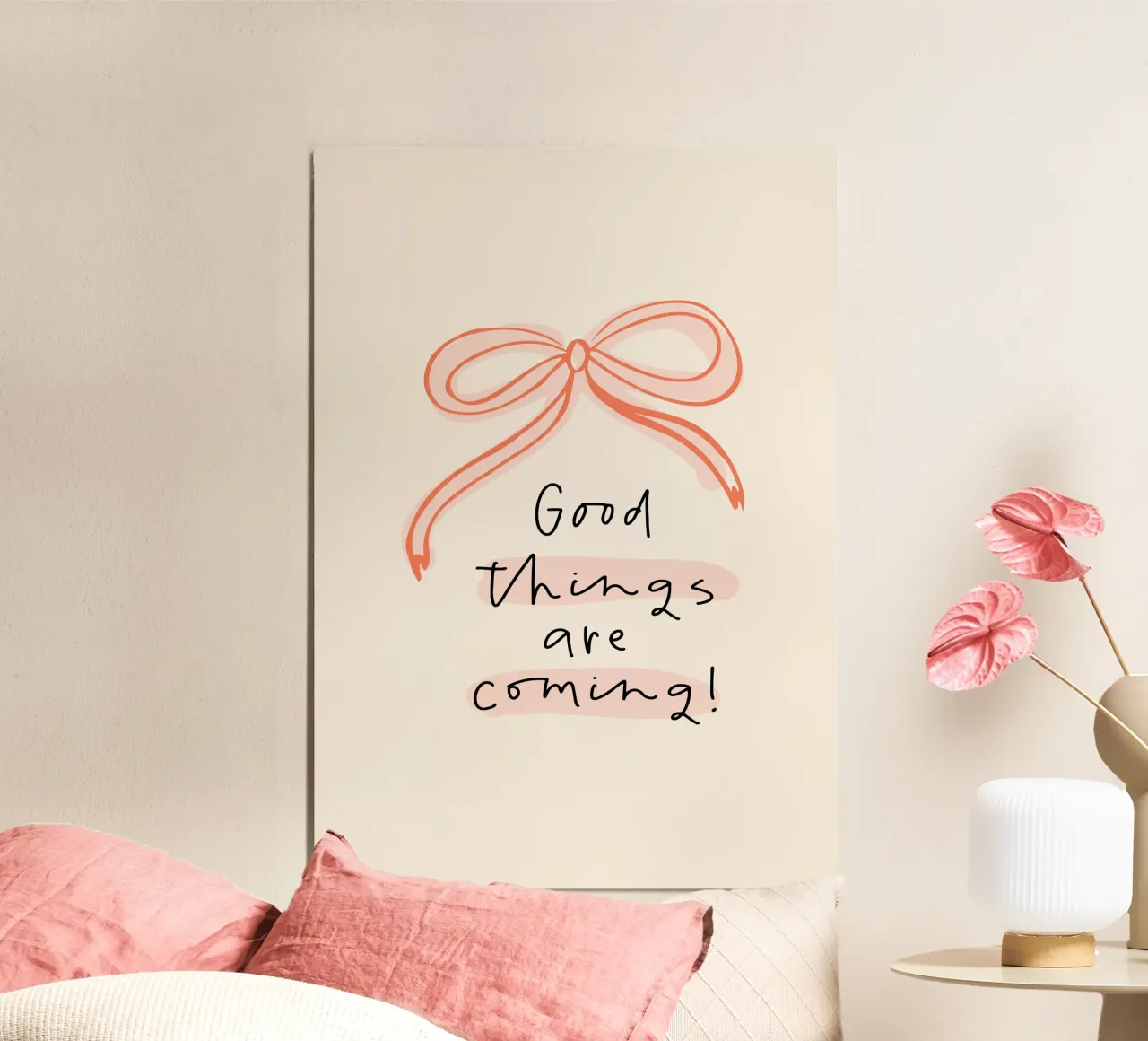 Le cose belle stanno arrivando poster con telaio in plastica da dericktype