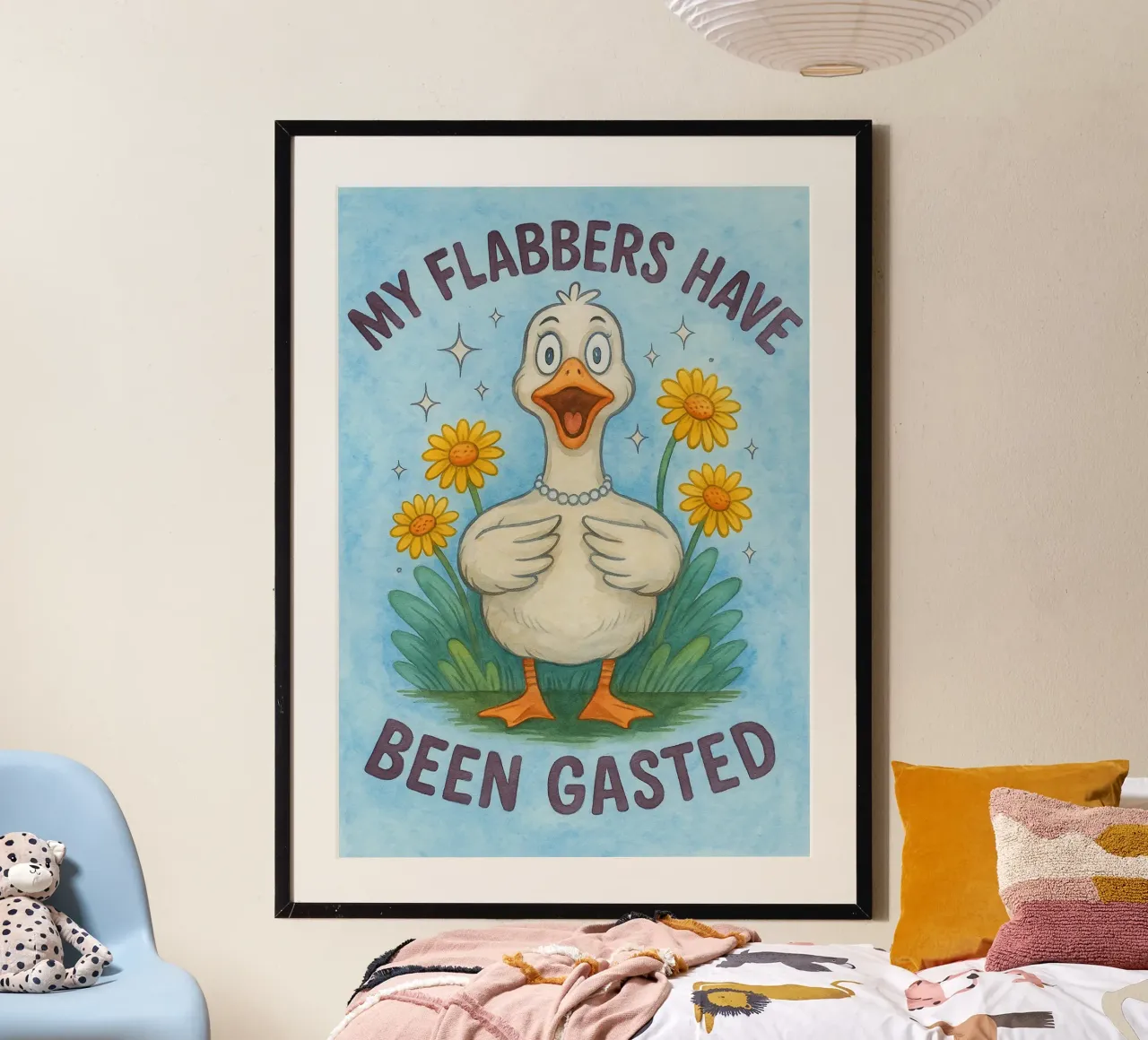 i miei muscoli hanno un'anatra buffa poster con telaio in plastica da limous