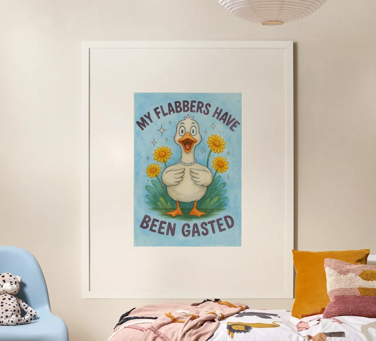 i miei muscoli hanno un'anatra buffa poster con telaio in plastica da limous